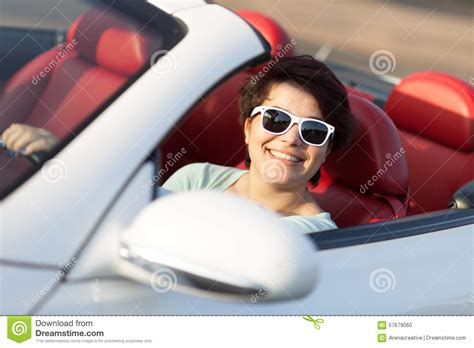 Woman Driving a Convertible Stock Photo - Image of freedom, cute: 57679060