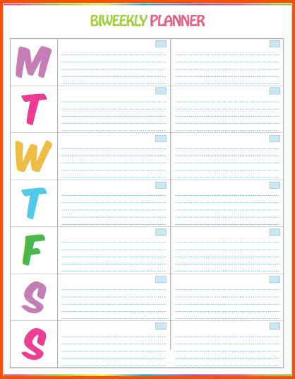 bi weekly calendar template free bi weekly schedule and task planner ...