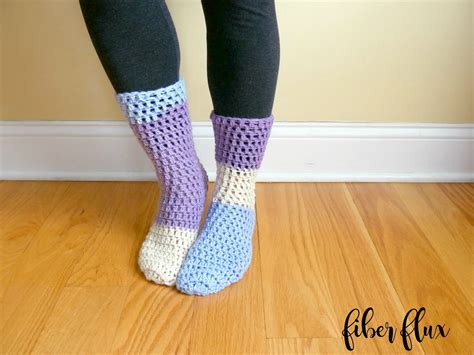 Fiber Flux: Free Crochet Pattern...Home All Day Slipper Socks!