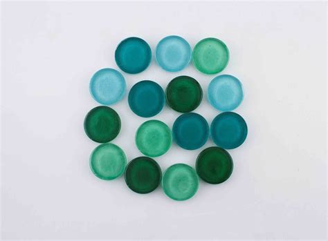 Circle Emerald Green Mix 25mm | Sai Mosaic Art