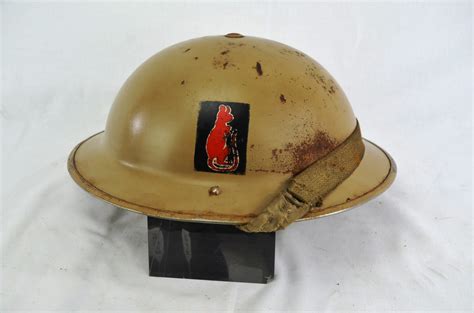 Original WW2 British 8th army Desert Rats Helmet 1939 - Sally Antiques