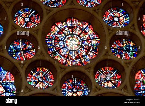 Rose Window St Albans Abbey Herts Stock Photo - Alamy