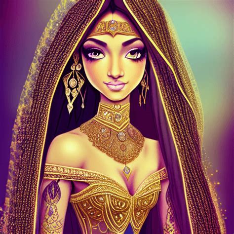 Beautiful Arab Princess Disney Princess Style Digital Art · Creative ...