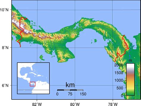 Topographic map of Panama 2007 - Full size | Gifex