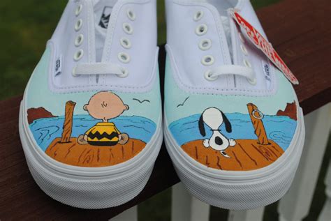 New Design Custom Hand Painted Mens Vans shoe Charlie Brown