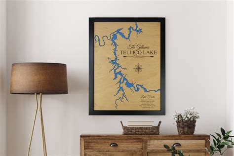 Tellico Lake Map, Tennessee Custom Lake Map, Cabin Lake Map, Family ...