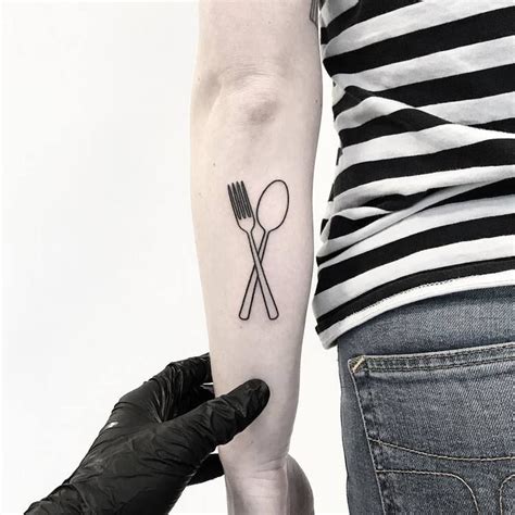 Spoon and fork tattoo - Tattoogrid.net