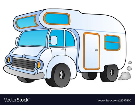 Cartoon camping van Royalty Free Vector Image - VectorStock | Clip art ...