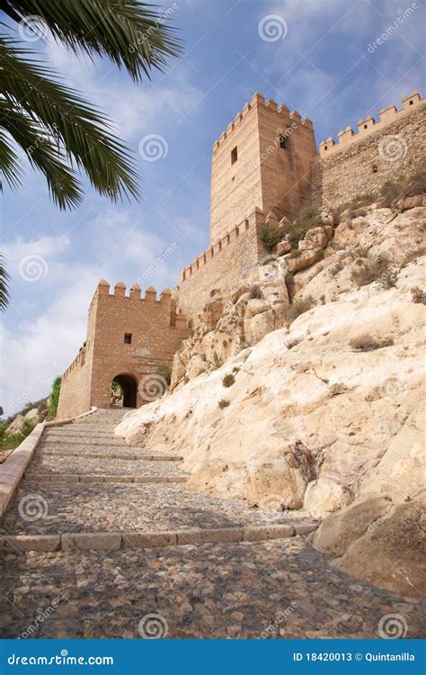 Entrance to Almeria castle stock image. Image of architecture - 18420013