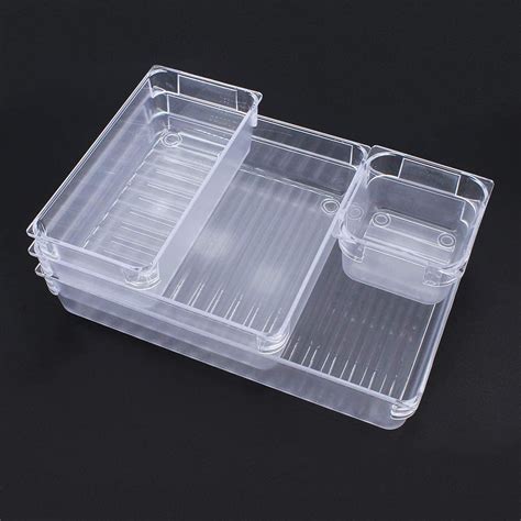 7-pcs Desk Drawer Organizer Trays, 4 Different Sizes Large Capacity ...