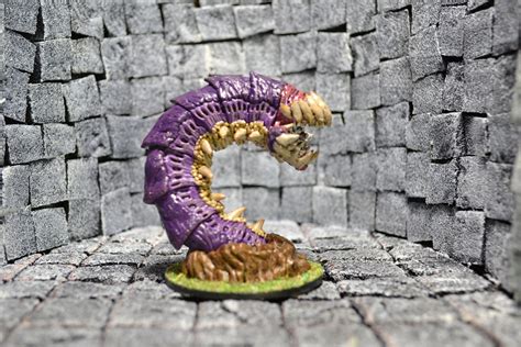 Purple Worm for Dungeons and Dragons Miniature Painted D&D | Etsy