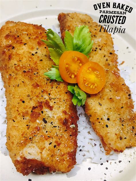 Easy oven bake Parmesan Crusted Tilapia, with crispy golden parmesan ...