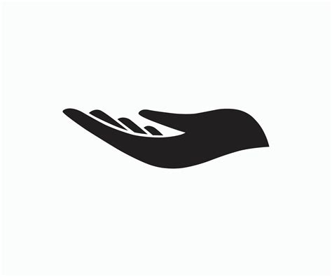 Hand Vector. Giving Hand Vector. Cupped Hand Silhouette Vector Template ...