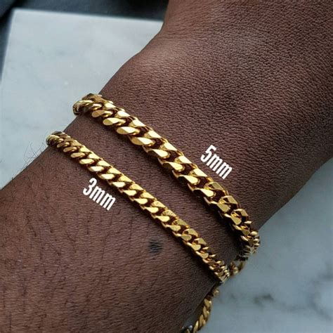 18k gold bracelet for men quality Gold plated cuban link | Etsy