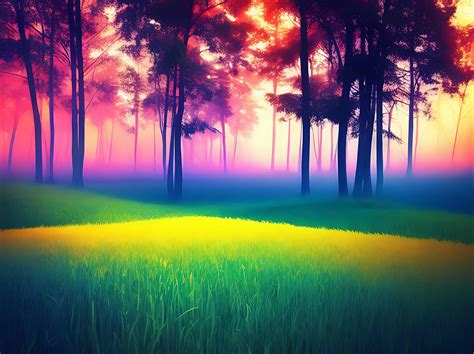 Nature wallpaper background, Nature digital painting, Colorful nature ...