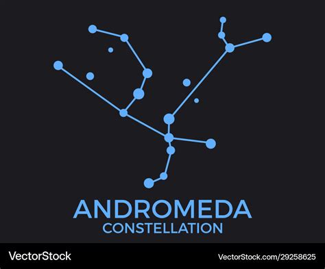 Andromeda constellation stars in night sky Vector Image