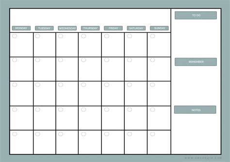 Online Calendar Planner Printable