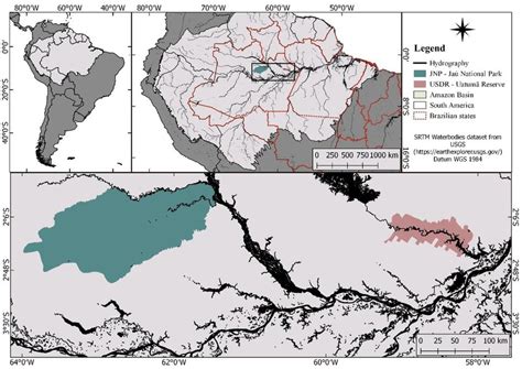 -Map showing the location of both study areas in the Jaú National Park ...