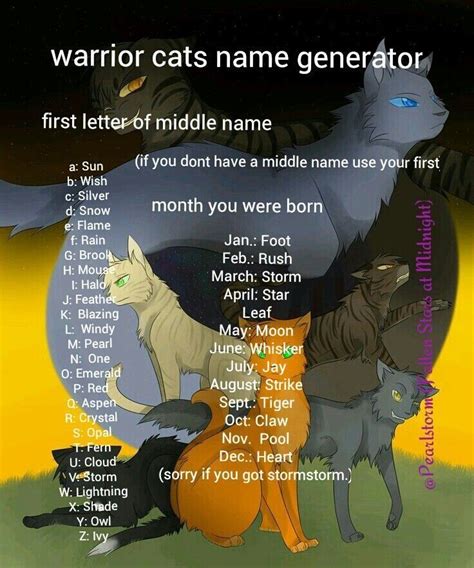 an image of some cats with names on them