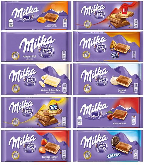 Milka Chocolate milk |Assortment Variety Pack of 10 bars| Full Size ...