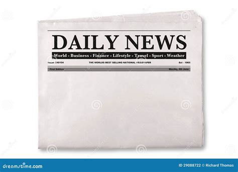 Blank daily Newspaper stock photo. Image of article, journalism - 29088722