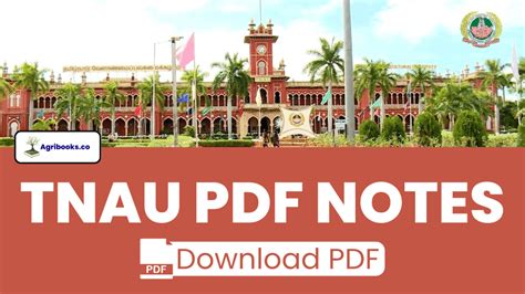 TNAU PDF Notes Download - TNAU Study Material - Agri Books