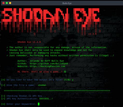 Shodan Eye Ethical Hacking Tool Release - HackingPassion.com : root ...