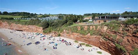 Ladram Bay Beach is clean and safe with endless rock pools.