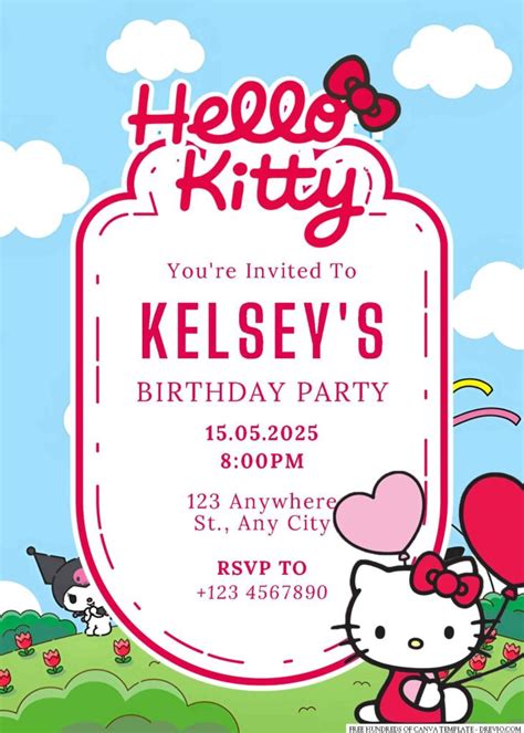 Free Editable Hello Kitty Birthday Invitation | Download Hundreds FREE ...