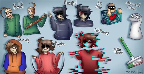 Dark baldis basics character designs by Mr-Ms-Faded on DeviantArt