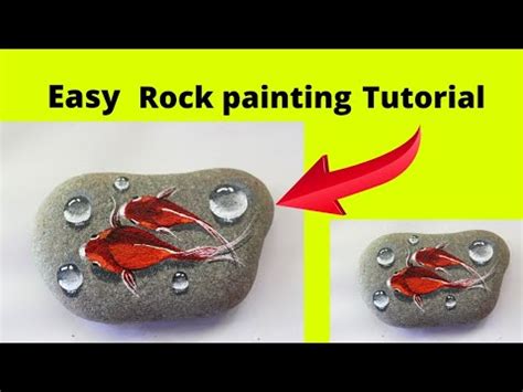 Easy Red Fish Rock Painting Tutorial | fish stone painting | easy rock ...