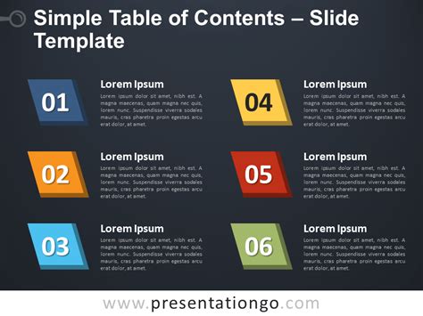 Table Of Contents Template Google Slides