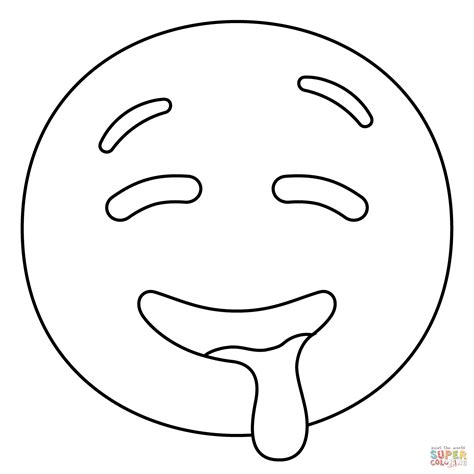 Drooling Face Emoji coloring page | Free Printable Coloring Pages