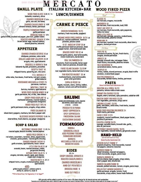 Online Menu of Mercato Italian Kitchen and Bar Restaurant, Southbury ...