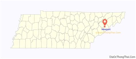 Map of Newport city, Tennessee