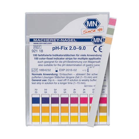 pH Indicator Strips Narrow Range 2.0 - 9.0 Macherey-Nagel - Pack 100 ...