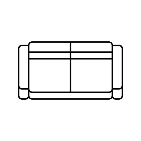 sofa two sections top view line icon vector illustration 21142419 ...