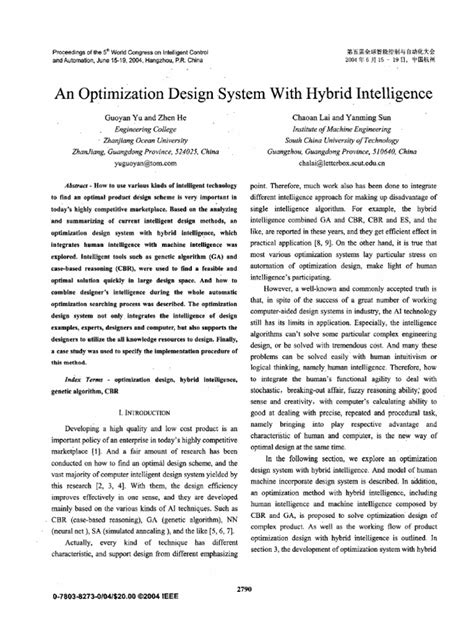 An Optimization Design System With Hybrid Intelligence | PDF ...