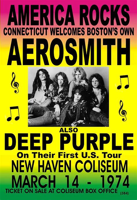 Aerosmith and deep purple concert poster 1974 Digital Art by Peter ...