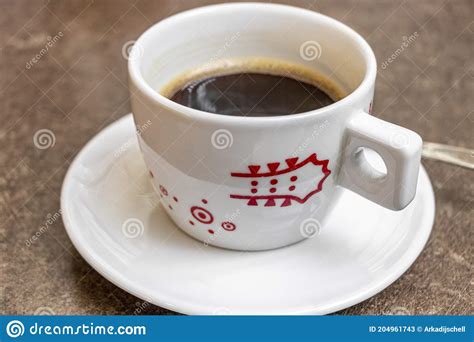 Black Coffee in White Cup at the Airport Bremen Germany Stock Image ...