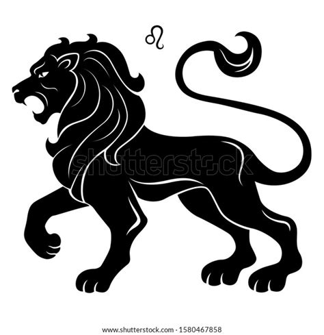 Leo Zodiac Sign Horoscope Silhouette Lion: vector de stock (libre de ...