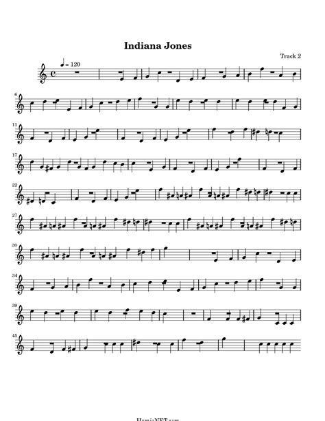 Indiana Jones Sheet Music - Indiana Jones Score • HamieNET.com