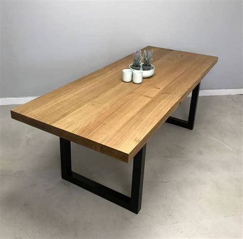 'Block' Solid Oak Dining Table in 2020 | Solid oak dining table, Oak ...