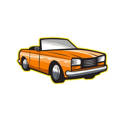 Vintage Cabriolet Top-Down Car Isolated Retro 11956967 Vector Art at ...