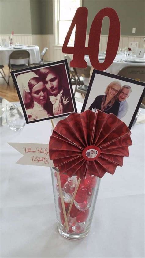 Ruby Anniversary Centerpiece Ideas (With images) | 40th anniversary ...