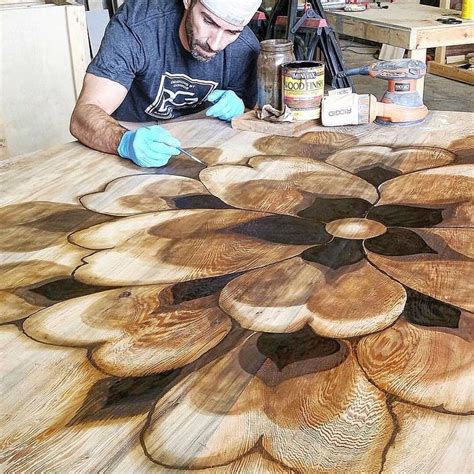 Flower Art | Staining wood, Wood burning crafts, Wood crafts