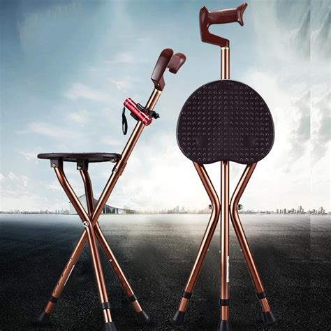 Folding Cane Seat Thick Aluminum Alloy Cane Stool Crutch Chair Cane ...