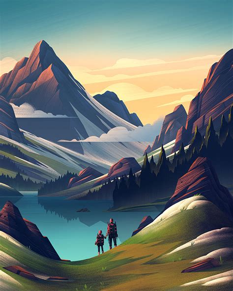 35 Scenic Landscape Illustrations with Vibrant Colors | Landscape ...