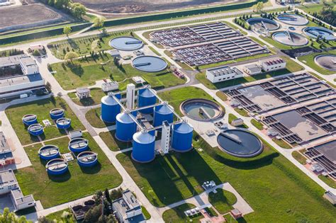 Aerial view of sewage treatment plant | Florida Department of ...