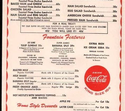 1957 Woolworth’s lunch menu | Life in a Skillet: food, family, culture